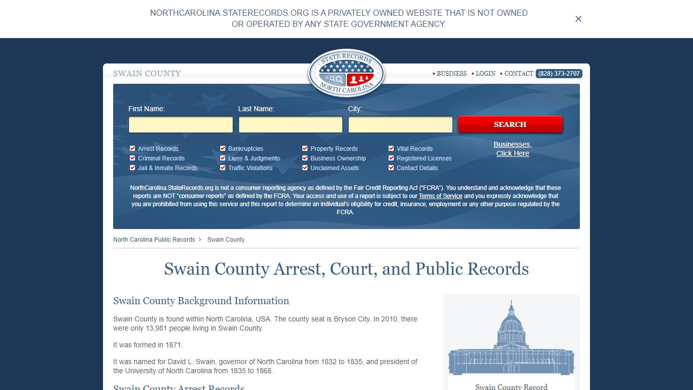 Swain County Arrest, Court, and Public Records